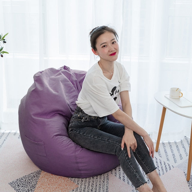 Meijuner Lazy Sofa Cover Solid Chair Covers without Filler/Inner Bean Bag Pouf Puff Couch Tatami Living Room Furniture Cover