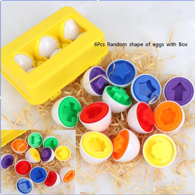 12pcs Baby Montessori Learning Education Math Toy Smart Eggs Puzzle Matching Toys Plastic Screw nut Building Blocks For Children