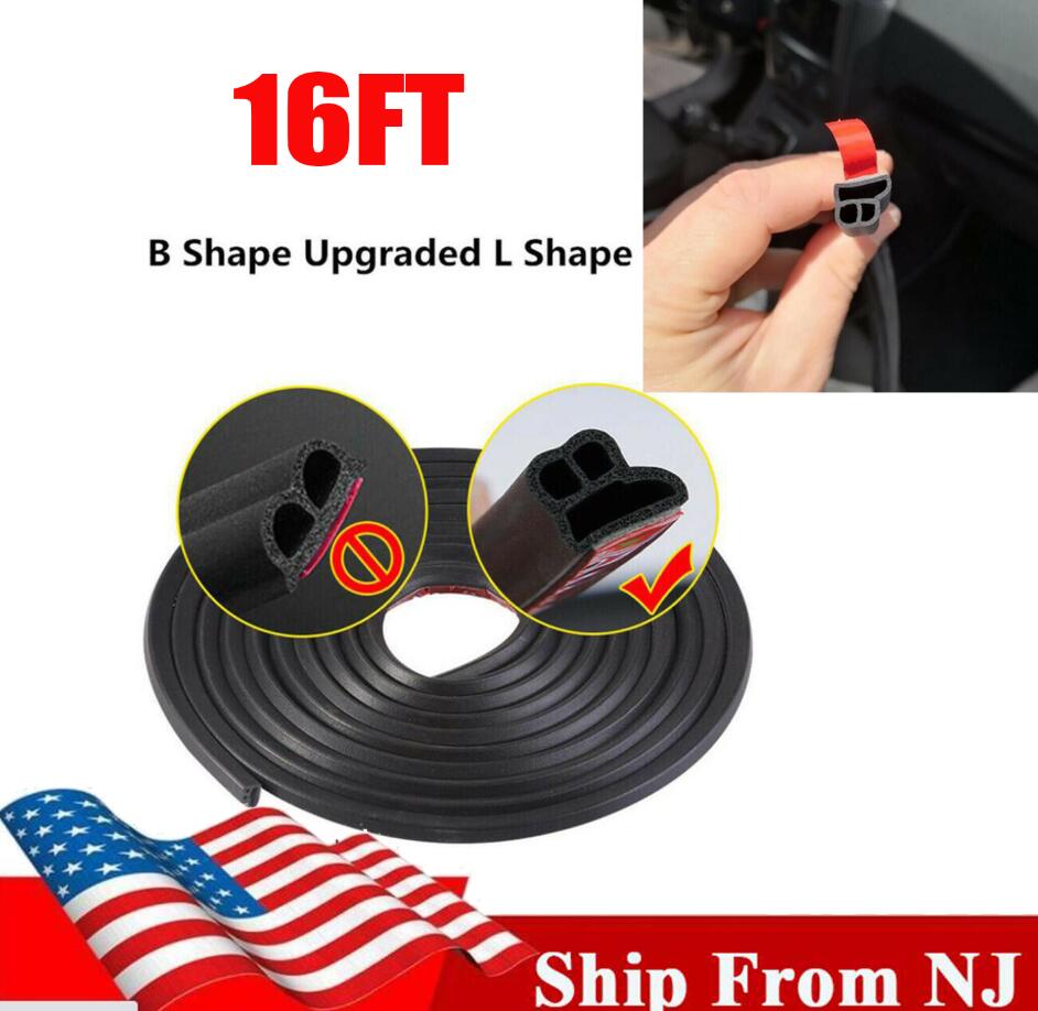 Ship From USA 5M Type L Rubber Universal Sound Insulation Sealing Strip Car Door Seal Soundproof Shape BD Seal Car Door Rubber