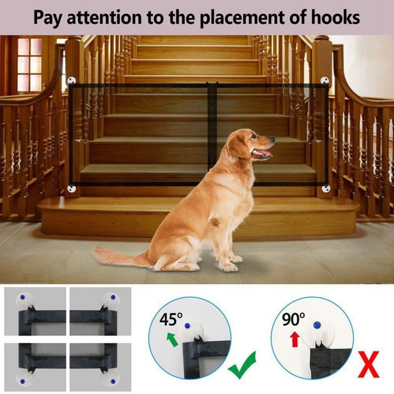 Dog Gate Ingenious Mesh Dog Fence For Indoor And Outdoor Safe Accessories for Pets Ship from USA