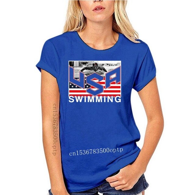 Summer Short Sleeves Cotton Fashion Top Tee USA Swimminger Team Michael Phelps Men's SHIPS FROM OHIO USA T shirt