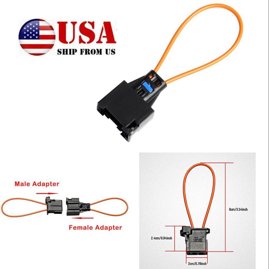 Ship From  USA 2 PCS Car Device MOST System Diagnostic Kit Fiber Optic Loop Bypass Male & Female  Plug Adapter