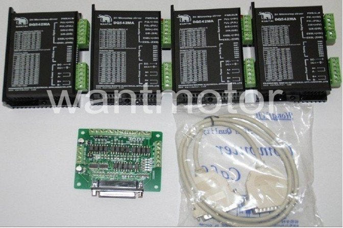 Ship From USA! Wantai 4PCS Stepper Motor Driver DQ542MA 50V 4.2A 128Microsteps CNC Router Nema 23 type,controller