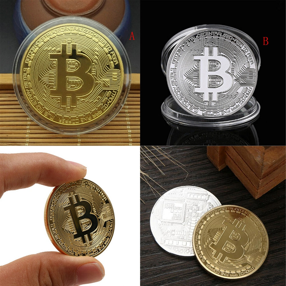 Funny Bitcoin Collectible BTC Coin Pirate Treasure Coins Props Toys For Halloween Party Cosplay Kids