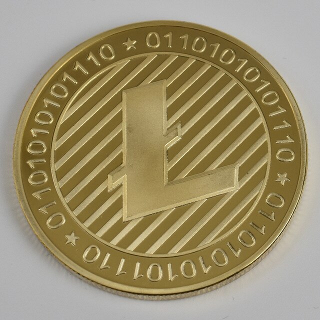 Gold/Silver-Plated Litecoin Coin Cryptocurrency Coin Metal Commemoration Coin Gift 40mm cryptocurrency coin