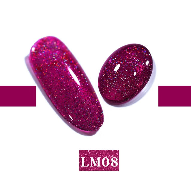 LEMOOC Nail Gel Polish Autumn Winter Color Varnishes Glitter Sequins Soak Off Semi Permanant UV LED Nail Art Hybrid Lacquers