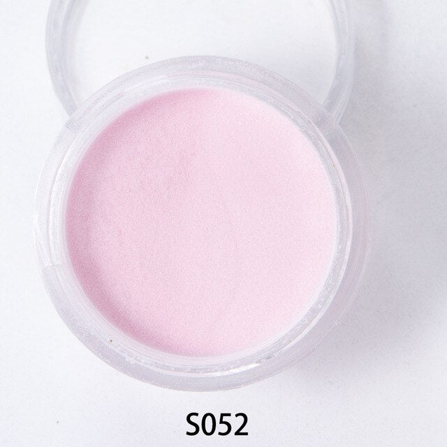 LOVCARRIE 1 Jar Acrylic Powder Supplies Nail Dipping Powder Glitter Nude Pink Clear Crystal Polymer Pigment Acryl for Nails10ML