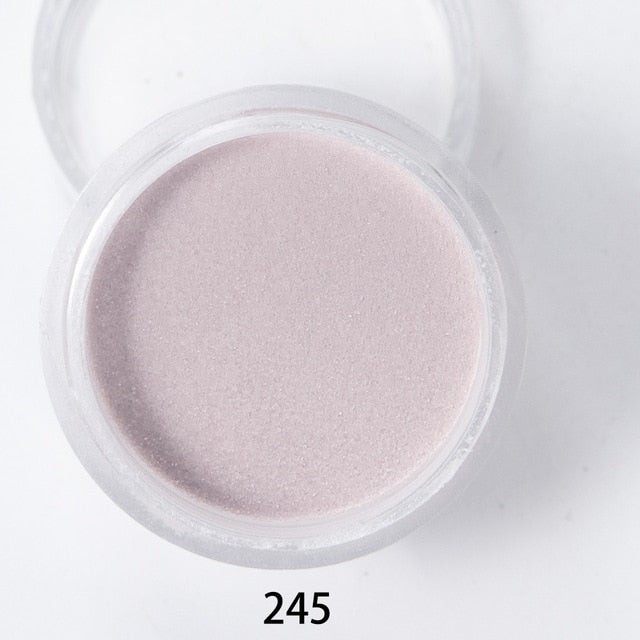LOVCARRIE 1 Jar Acrylic Powder Supplies Nail Dipping Powder Glitter Nude Pink Clear Crystal Polymer Pigment Acryl for Nails10ML