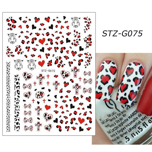 Self-adhesive Pink pattern 3d Nail Decal Valentine's Day Stickers Manicure Nail Art Decoration nails Accessories Supplies