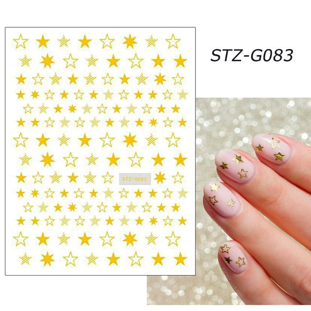 Self-adhesive Pink pattern 3d Nail Decal Valentine's Day Stickers Manicure Nail Art Decoration nails Accessories Supplies