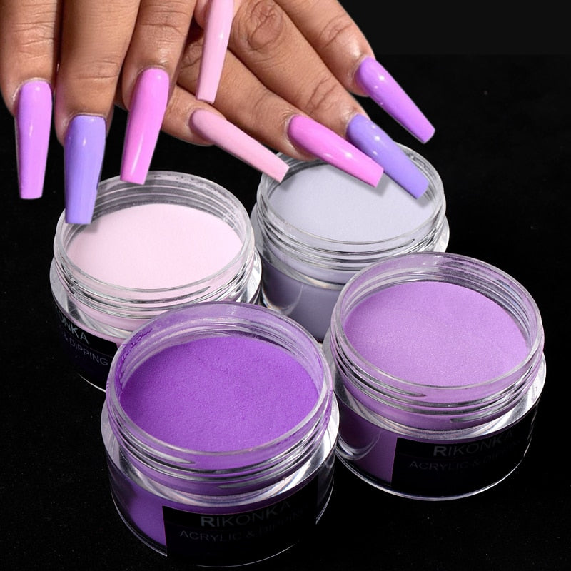 15g Acrylic Powder For Nail Extension Carving Professionals Nail Supplies UV Gel Crystal Dipping Powder Pink Purple Pigment Dust