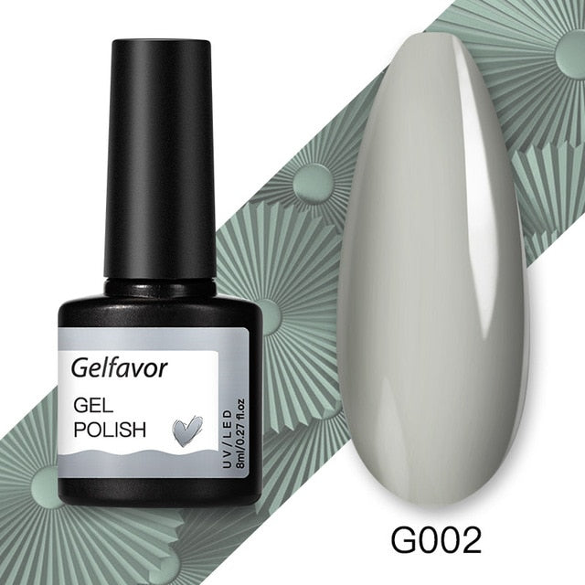 Gelfavor 8ml Gel Nail Polish Glitter For Manicure set nail art Semi platium UV LED Lamp Nail varnishes Base top coat Gel lacquer