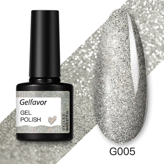 Gelfavor 8ml Gel Nail Polish Glitter For Manicure set nail art Semi platium UV LED Lamp Nail varnishes Base top coat Gel lacquer