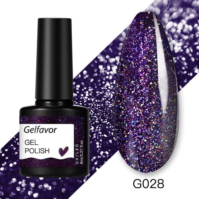 Gelfavor 8ml Gel Nail Polish Glitter For Manicure set nail art Semi platium UV LED Lamp Nail varnishes Base top coat Gel lacquer