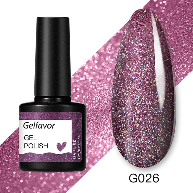 Gelfavor 8ml Gel Nail Polish Glitter For Manicure set nail art Semi platium UV LED Lamp Nail varnishes Base top coat Gel lacquer