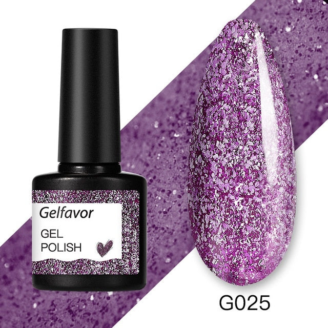 Gelfavor 8ml Gel Nail Polish Glitter For Manicure set nail art Semi platium UV LED Lamp Nail varnishes Base top coat Gel lacquer