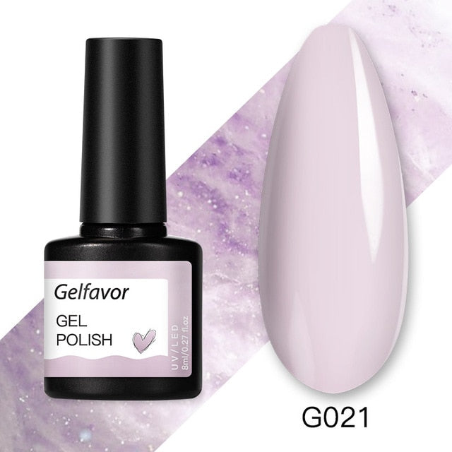 Gelfavor 8ml Gel Nail Polish Glitter For Manicure set nail art Semi platium UV LED Lamp Nail varnishes Base top coat Gel lacquer