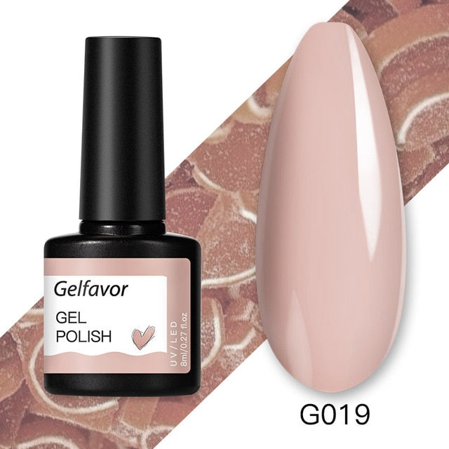 Gelfavor 8ml Gel Nail Polish Glitter For Manicure set nail art Semi platium UV LED Lamp Nail varnishes Base top coat Gel lacquer