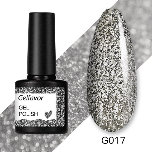 Gelfavor 8ml Gel Nail Polish Glitter For Manicure set nail art Semi platium UV LED Lamp Nail varnishes Base top coat Gel lacquer