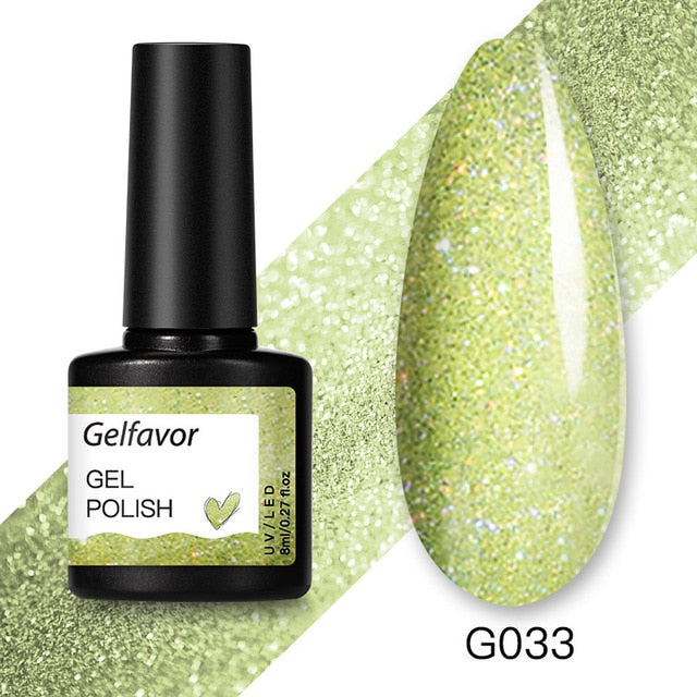 Gelfavor 8ml Gel Nail Polish Glitter For Manicure set nail art Semi platium UV LED Lamp Nail varnishes Base top coat Gel lacquer