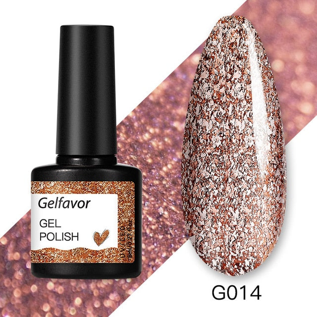 Gelfavor 8ml Gel Nail Polish Glitter For Manicure set nail art Semi platium UV LED Lamp Nail varnishes Base top coat Gel lacquer