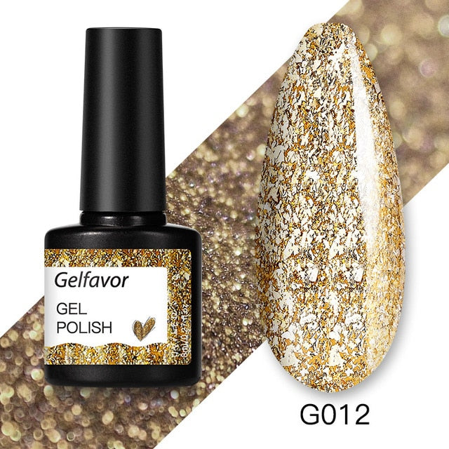 Gelfavor 8ml Gel Nail Polish Glitter For Manicure set nail art Semi platium UV LED Lamp Nail varnishes Base top coat Gel lacquer