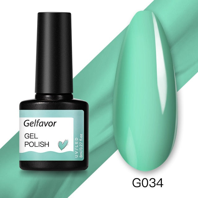 Gelfavor 8ml Gel Nail Polish Glitter For Manicure set nail art Semi platium UV LED Lamp Nail varnishes Base top coat Gel lacquer