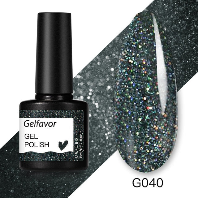 Gelfavor 8ml Gel Nail Polish Glitter For Manicure set nail art Semi platium UV LED Lamp Nail varnishes Base top coat Gel lacquer