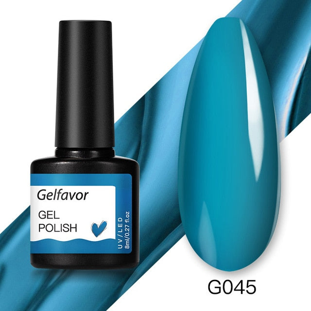 Gelfavor 8ml Gel Nail Polish Glitter For Manicure set nail art Semi platium UV LED Lamp Nail varnishes Base top coat Gel lacquer