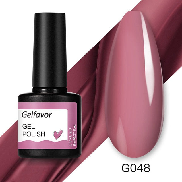 Gelfavor 8ml Gel Nail Polish Glitter For Manicure set nail art Semi platium UV LED Lamp Nail varnishes Base top coat Gel lacquer