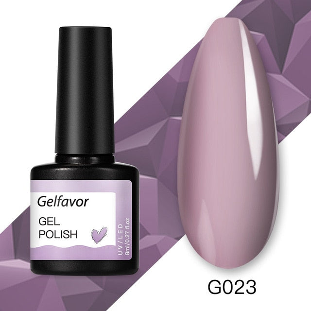 Gelfavor 8ml Gel Nail Polish Glitter For Manicure set nail art Semi platium UV LED Lamp Nail varnishes Base top coat Gel lacquer