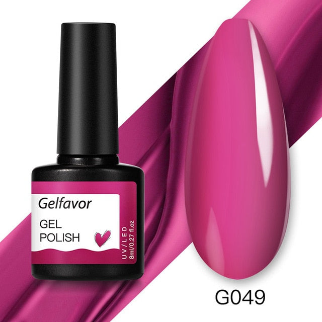 Gelfavor 8ml Gel Nail Polish Glitter For Manicure set nail art Semi platium UV LED Lamp Nail varnishes Base top coat Gel lacquer