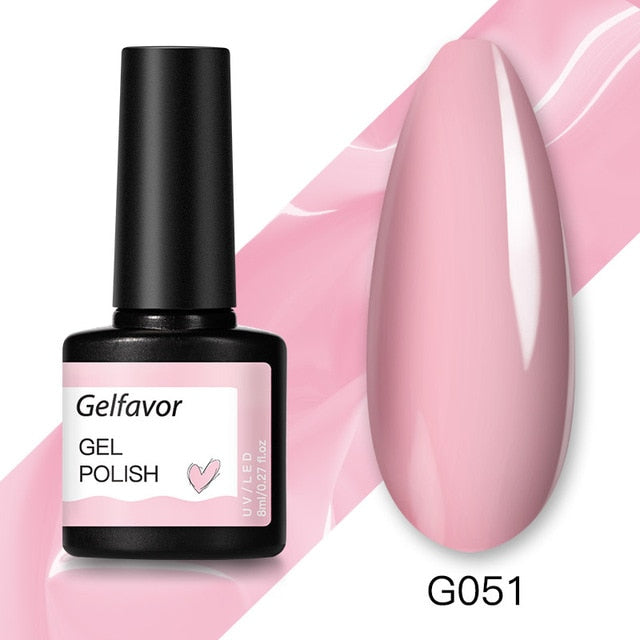 Gelfavor 8ml Gel Nail Polish Glitter For Manicure set nail art Semi platium UV LED Lamp Nail varnishes Base top coat Gel lacquer