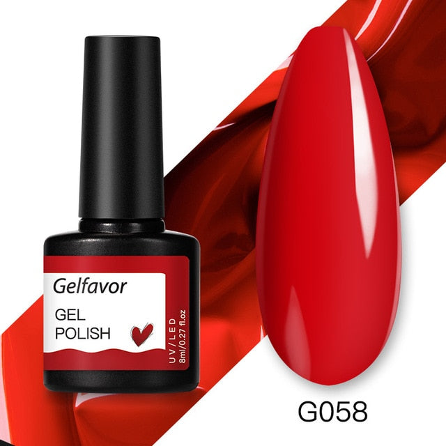 Gelfavor 8ml Gel Nail Polish Glitter For Manicure set nail art Semi platium UV LED Lamp Nail varnishes Base top coat Gel lacquer