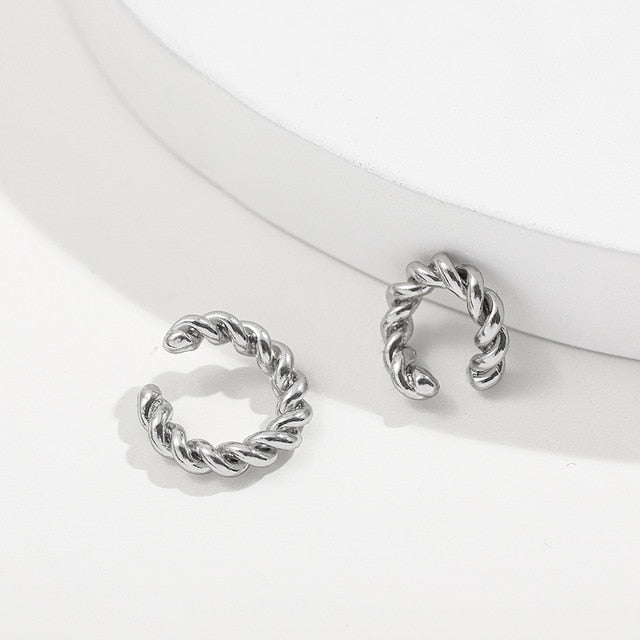 2020 New Fashion Pearl Ear Cuff Bohemia Stackable C Shaped CZ Rhinestone Small Earcuffs Clip Earrings for Women Wedding Jewelry