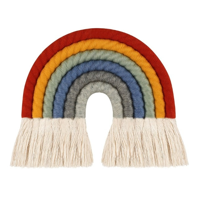 8 Layers Nordic Woven Rainbow Tapestry Home Decor Wall Hanging Toys Nursery Decor Living Room Children Girls Bedroom Decoration