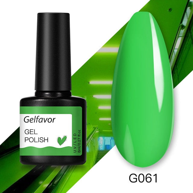 Gelfavor 8ml Gel Nail Polish Glitter For Manicure set nail art Semi platium UV LED Lamp Nail varnishes Base top coat Gel lacquer