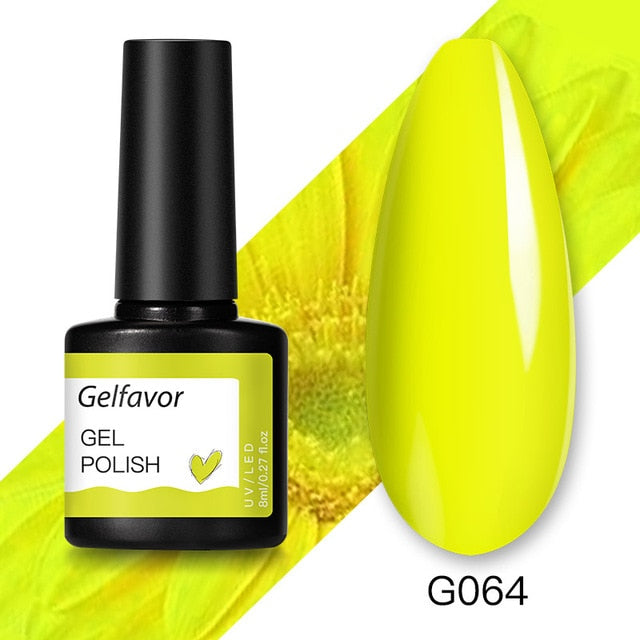 Gelfavor 8ml Gel Nail Polish Glitter For Manicure set nail art Semi platium UV LED Lamp Nail varnishes Base top coat Gel lacquer