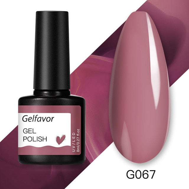 Gelfavor 8ml Gel Nail Polish Glitter For Manicure set nail art Semi platium UV LED Lamp Nail varnishes Base top coat Gel lacquer