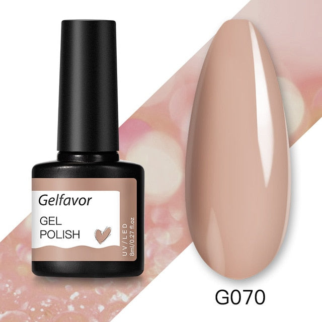 Gelfavor 8ml Gel Nail Polish Glitter For Manicure set nail art Semi platium UV LED Lamp Nail varnishes Base top coat Gel lacquer