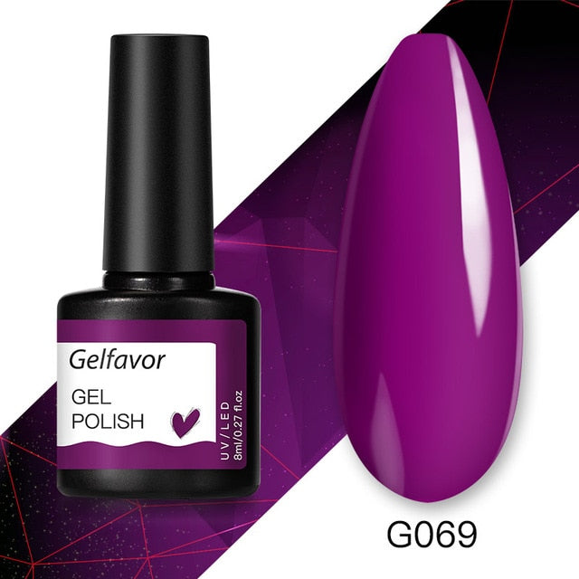 Gelfavor 8ml Gel Nail Polish Glitter For Manicure set nail art Semi platium UV LED Lamp Nail varnishes Base top coat Gel lacquer