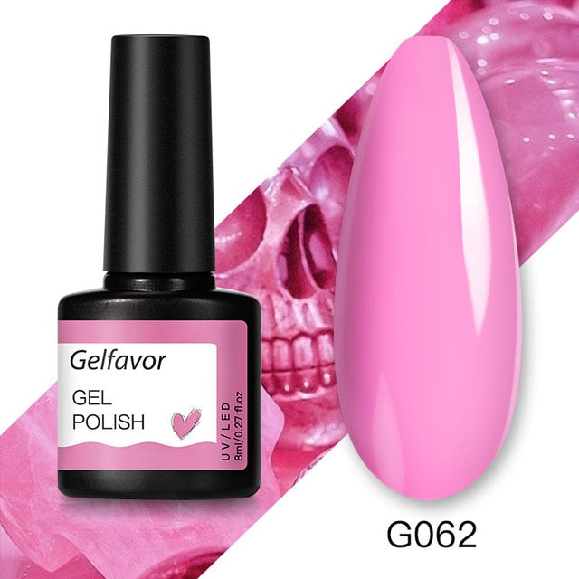 Gelfavor 8ml Gel Nail Polish Glitter For Manicure set nail art Semi platium UV LED Lamp Nail varnishes Base top coat Gel lacquer