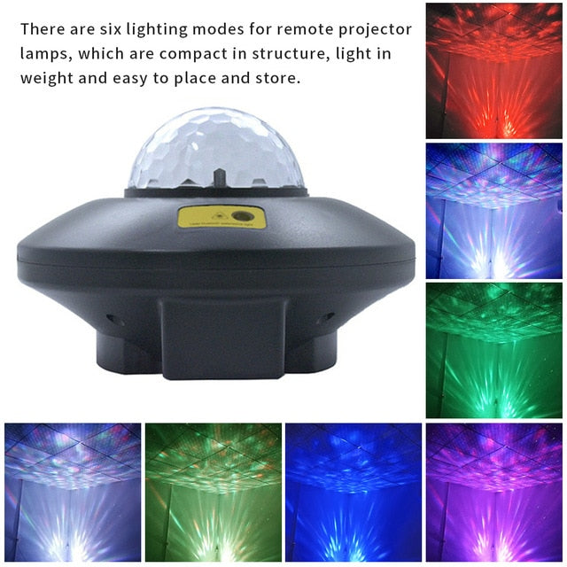 Colorful LED Star Light Projector Rotating Ocean Wave Night Lights Bluetooth Music USB Nebula Lamp Starry Sky Galaxy Light Decor