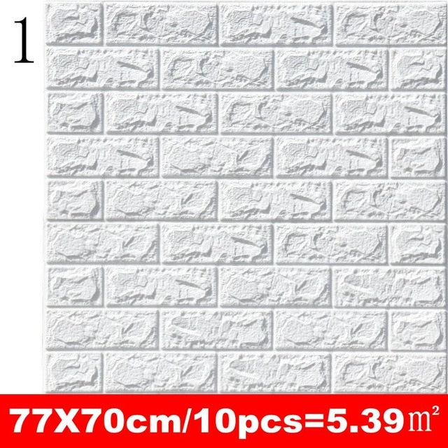 10pcs 3D Wall Sticker Imitation Brick Bedroom Decoration Waterproof Self Adhesive Wallpaper For Living Room Kitchen TV Backdrop