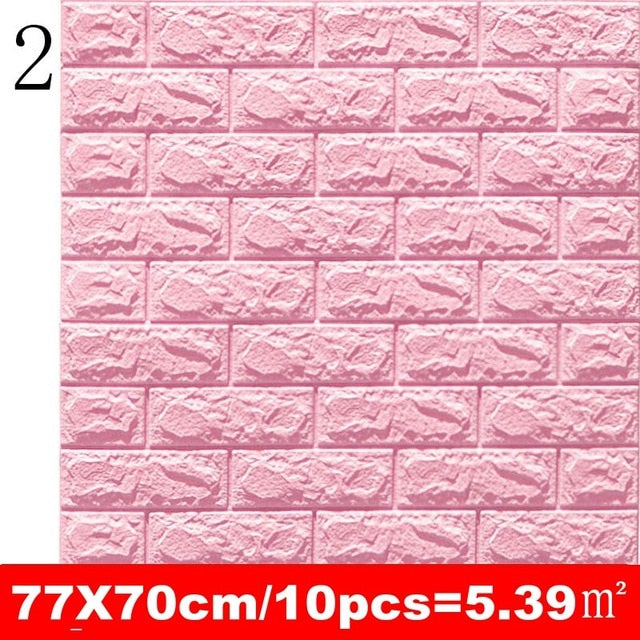 10pcs 3D Wall Sticker Imitation Brick Bedroom Decoration Waterproof Self Adhesive Wallpaper For Living Room Kitchen TV Backdrop