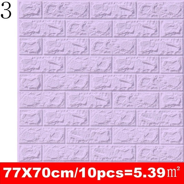 10pcs 3D Wall Sticker Imitation Brick Bedroom Decoration Waterproof Self Adhesive Wallpaper For Living Room Kitchen TV Backdrop