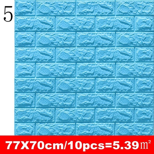 10pcs 3D Wall Sticker Imitation Brick Bedroom Decoration Waterproof Self Adhesive Wallpaper For Living Room Kitchen TV Backdrop