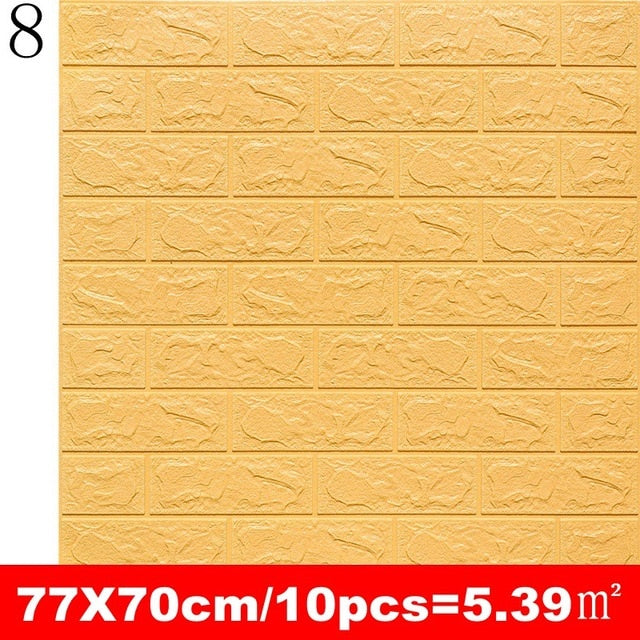 10pcs 3D Wall Sticker Imitation Brick Bedroom Decoration Waterproof Self Adhesive Wallpaper For Living Room Kitchen TV Backdrop