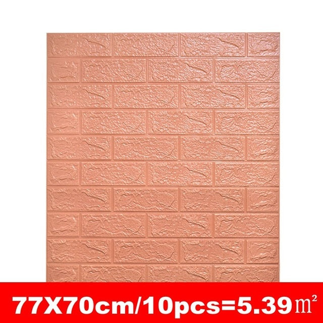 10pcs 3D Wall Sticker Imitation Brick Bedroom Decoration Waterproof Self Adhesive Wallpaper For Living Room Kitchen TV Backdrop