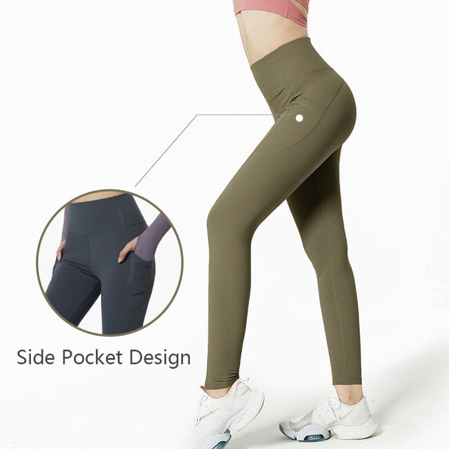 High Waist Naked feeling Leggings Push Up Sport Women Fitness Running Yoga Pants Energy Seamless Leggings Gym Girl leggings